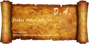 Daku Adorján névjegykártya